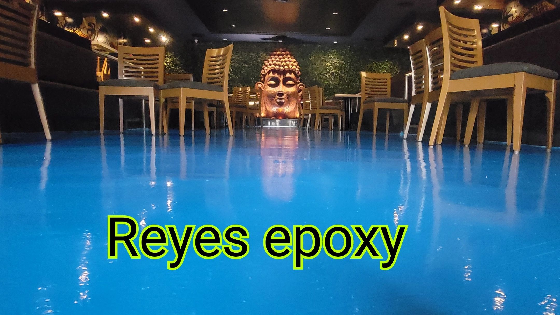 Reyes Epoxy blue polished floor